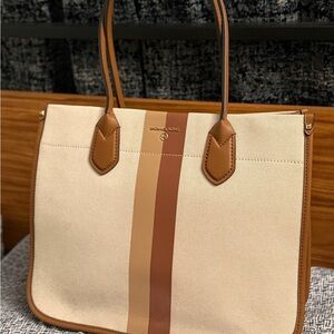 Michael Kors Cream and Brown Tote Bag